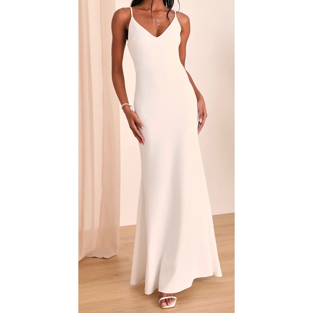 NEW Lulus 2XL Plus‎ Size Infinite Glory White Maxi Dress Ivory Adjustable Straps